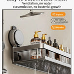 Badrumshylla med sugpropp – aluminium utan borrning