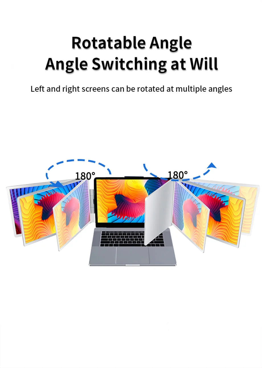 Trippelskärm – portabel LCD-skärm för laptop (1920×1200 IPS, USB-C & USB 3.0)