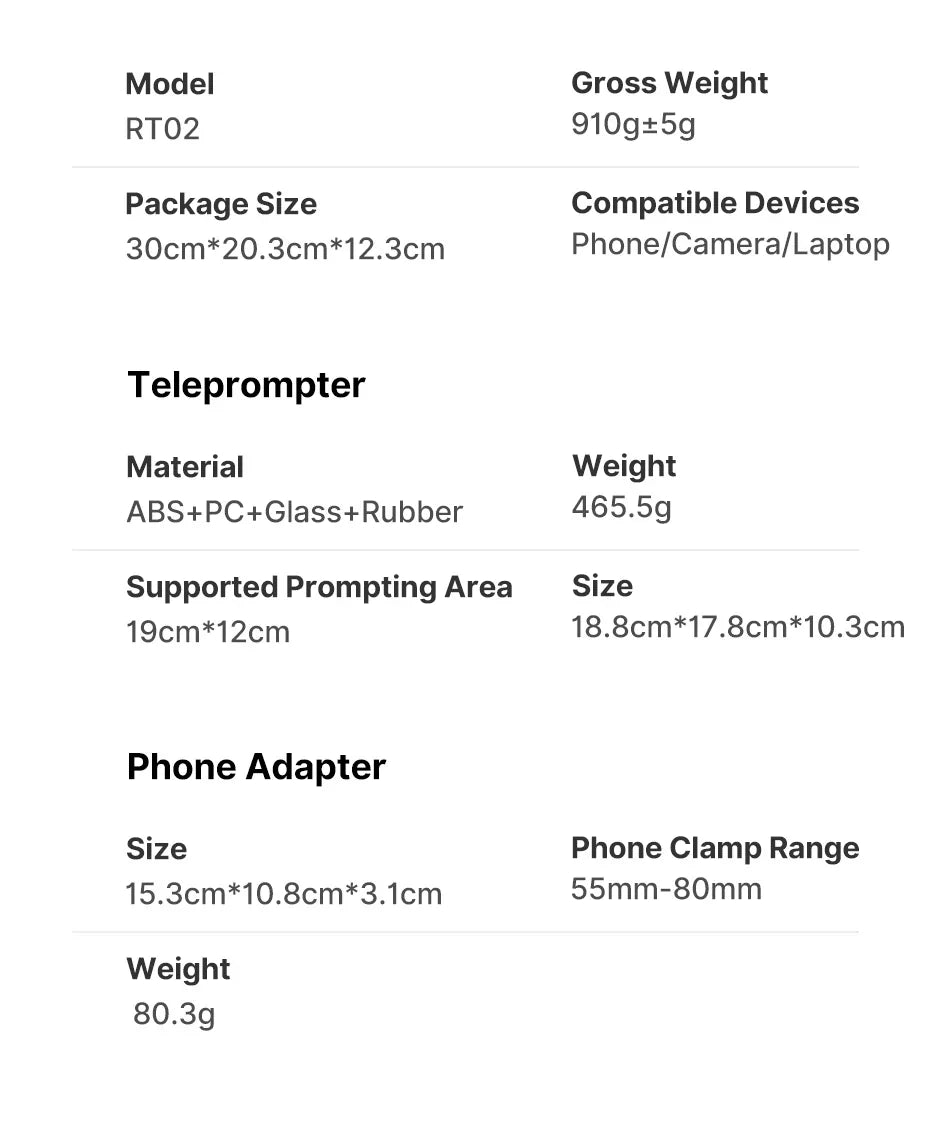 Universal Teleprompter för Kamera & Mobil - Bra när man skapar videos