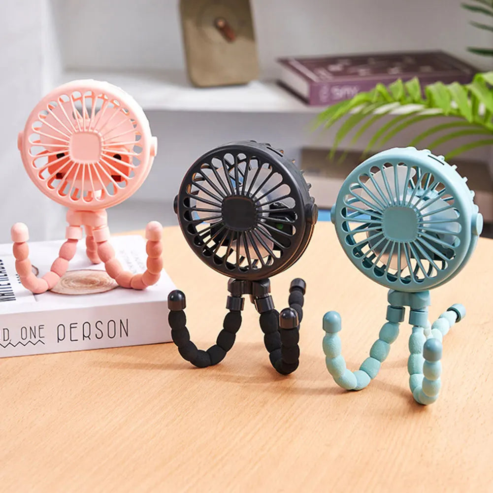 Minituuletin jalustalla – USB- ja akkukäyttöinen rattaisiin ja turvaistuimeen