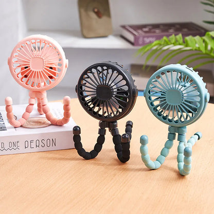 Minituuletin jalustalla – USB- ja akkukäyttöinen rattaisiin ja turvaistuimeen