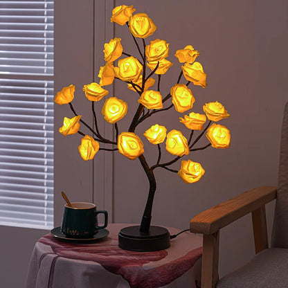 Roslampa LED – 24 lampor USB-bordslampa för dekoration