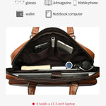 Läderportfölj herr – axelremsväska för laptop & kontor