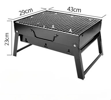 Bärbar kolgrill i rostfritt stål – mini BBQ för camping & picknick