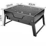 Bärbar kolgrill i rostfritt stål – mini BBQ för camping & picknick