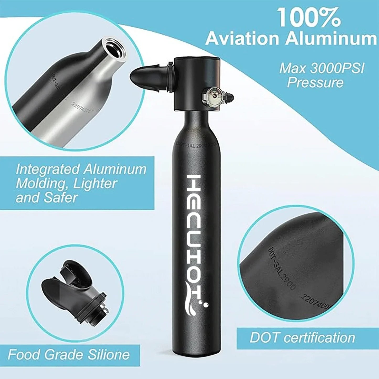 Mini dykflaska 0,5 L – snorkel & dykutrustning för undervattenssimning