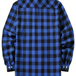 Rutig herrskjorta – långärmad borstad flanellskjorta