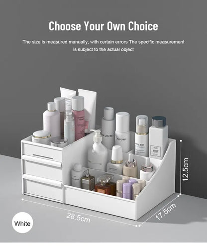 Sminkförvaring – vit låda för makeup & hudvård, plast