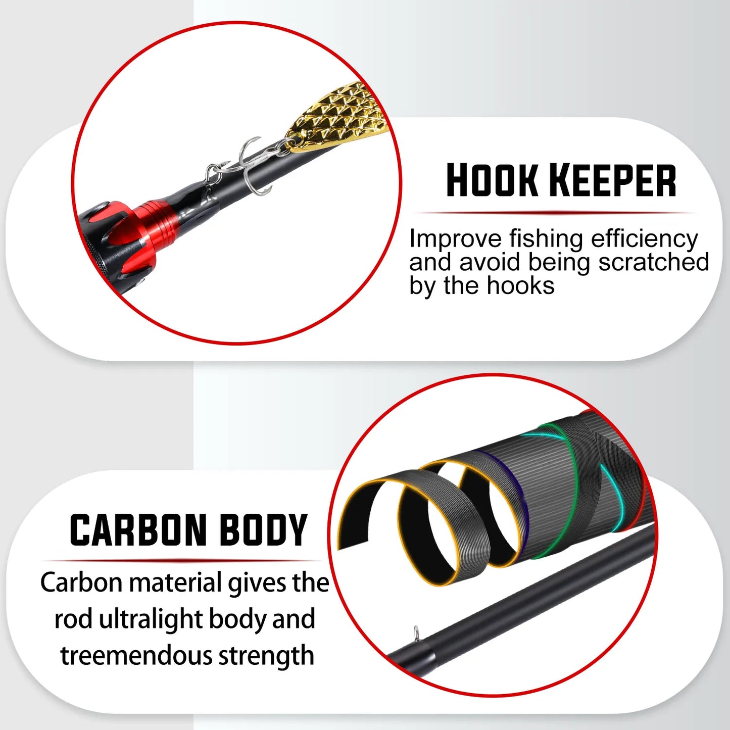 Fiskespö – ultralätt kolfiber 2,1 m spinnspö