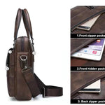 Herrportfölj i läder – business handväska för laptop & dokument