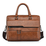 Läderportfölj herr – axelremsväska för laptop & kontor