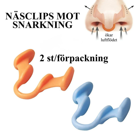 Näsclips mot snarkning – 2 st silikon näsclip för bättre sömn & andning