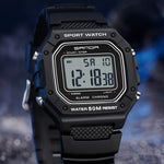 LED sportklocka herr – rektangulär digital display