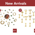 Örhängeset Nora (12-pack örhängen för piercing & brosk – stål & zirkoner)