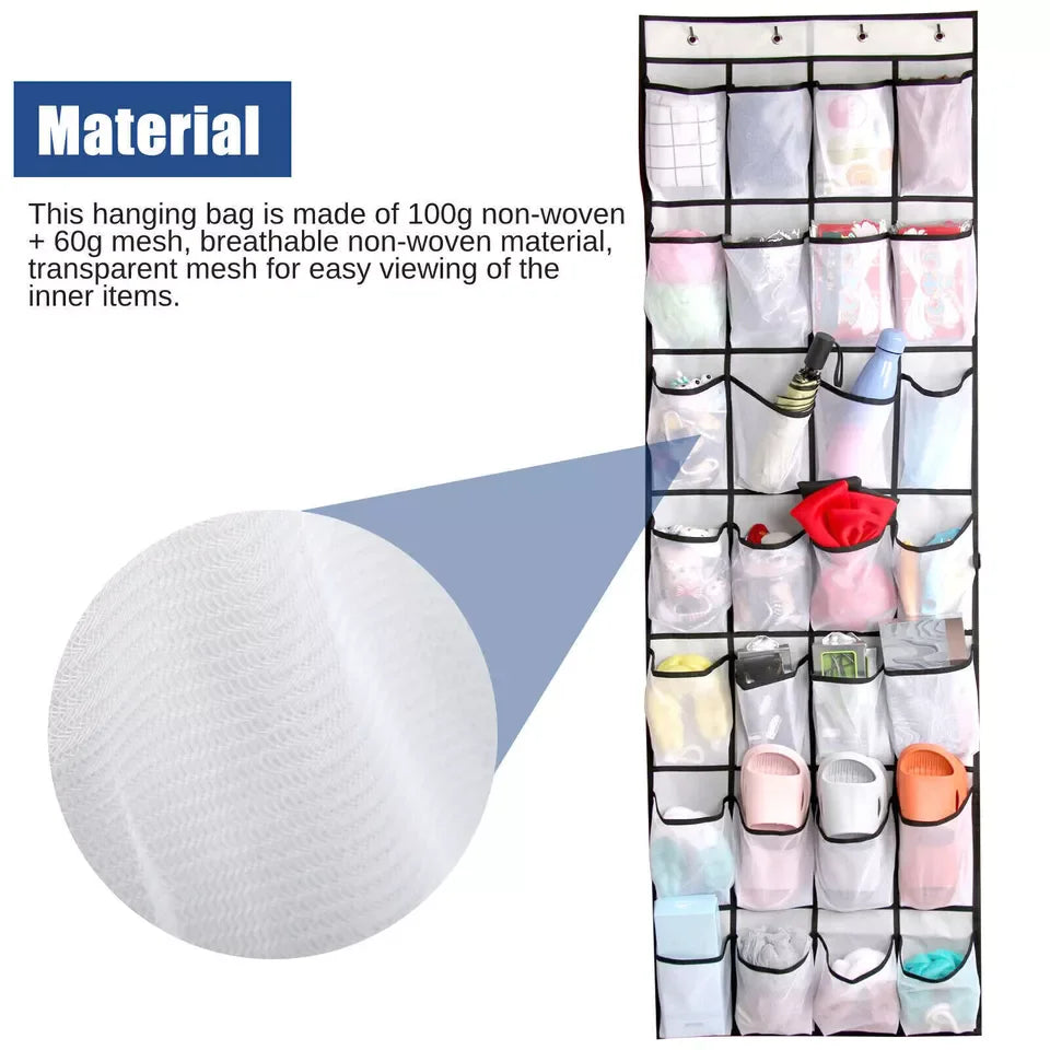 Skoförvaring över dörr – 28 fickor