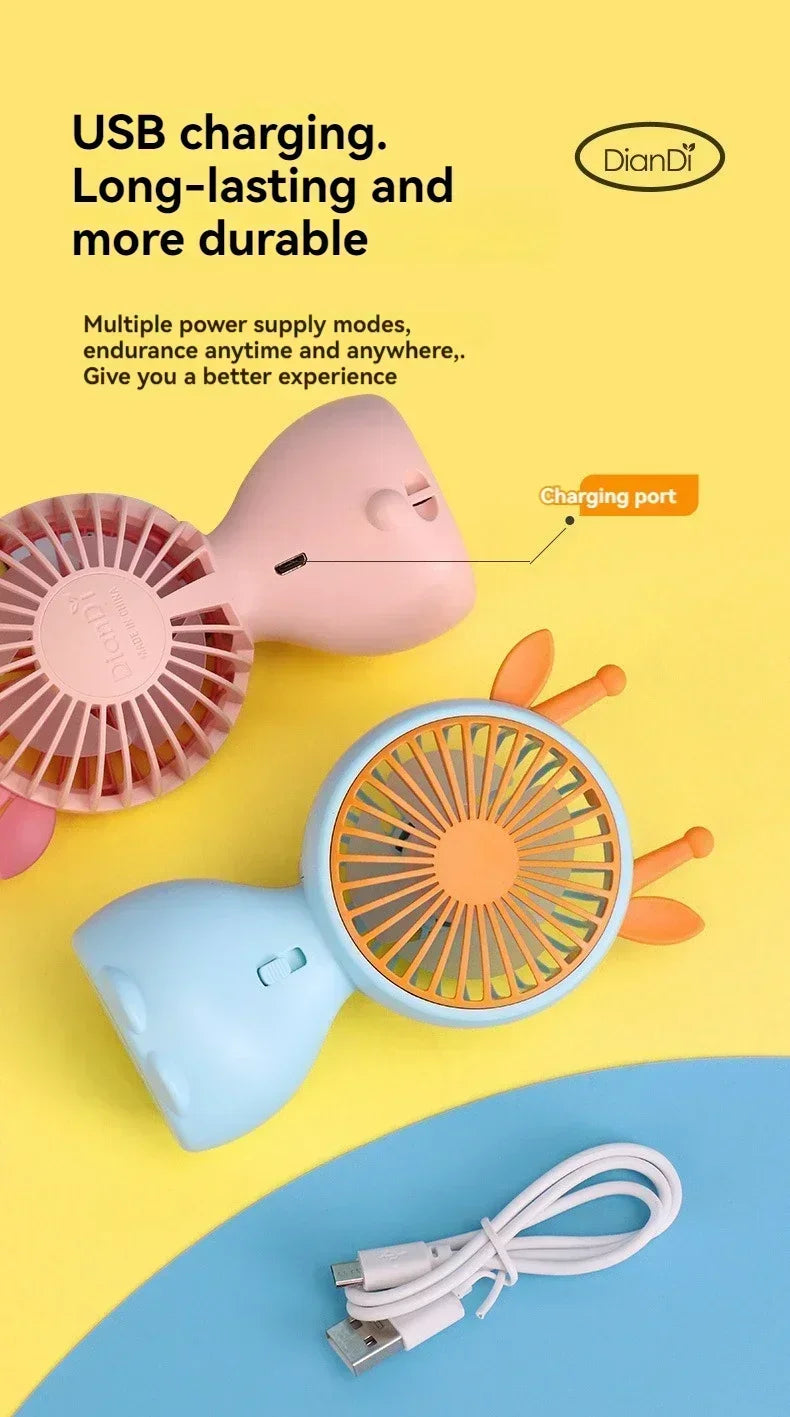 Mini USB-Fläkt med Lampa – Portabel & Laddningsbar