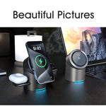 3-i-1 Trådlös Laddstation – Magsafe-Laddare för iPhone, Android, Apple Watch & AirPods