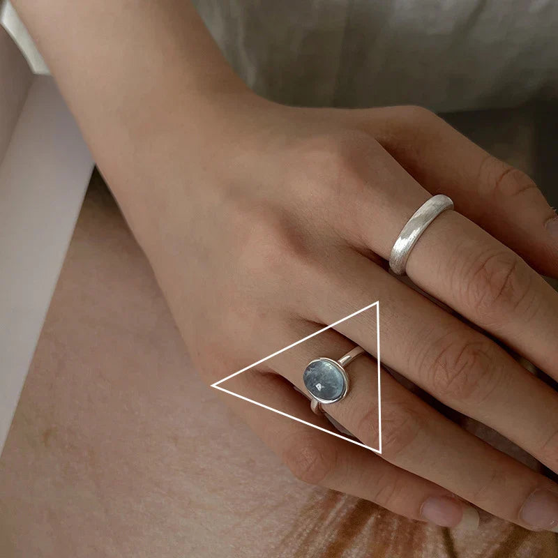 Ring Sanna (handgjord ring med oregelbundna vattendroppar & korsdesign)