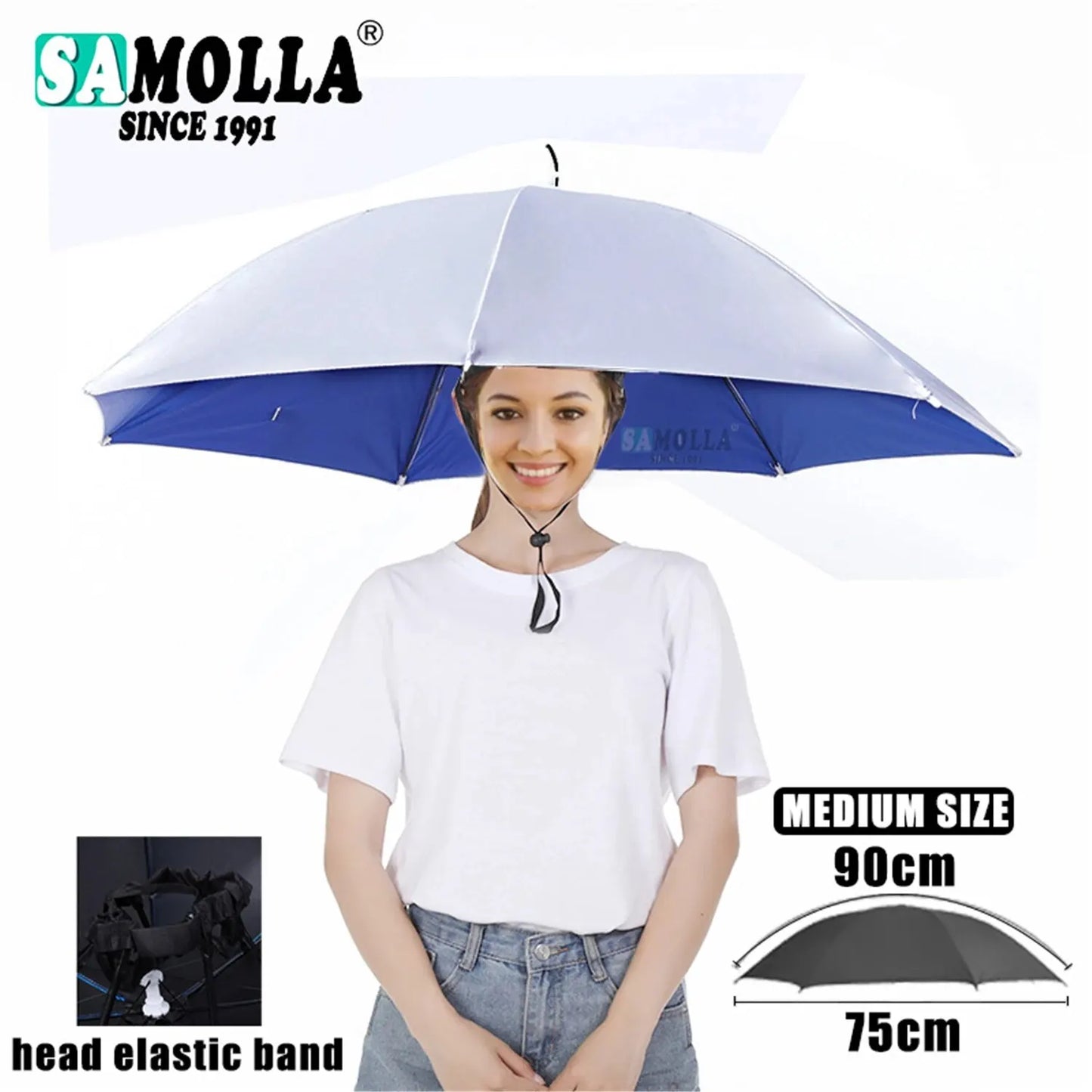 Paraplyhatt – hopfällbar regn- & solskyddshatt för fiske & strand