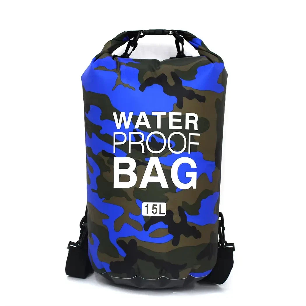 Vattentät drybag 2–30 L – kamouflage väska för paddling & friluftsliv