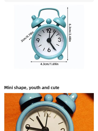 Mini väckarklocka i metall – bordsur & dekoration