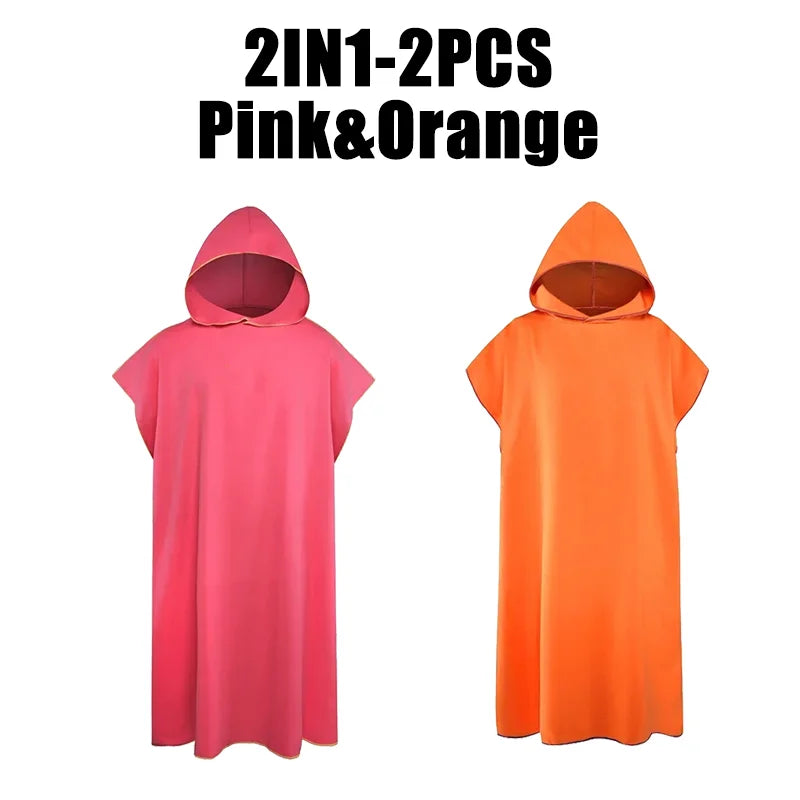 Mikrofiber ponchohandduk – snabbtorkande badrock för strand & simhall