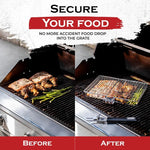 Hopfällbart grillgaller – korg med handtag för fisk, grönsaker & räkor