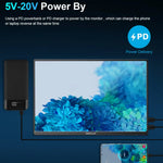 Extern bärbar enkel skärm till dator, spelkonsol, mobil eller laptop