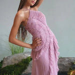 Elegant Off-Shoulder klänning – Öppen Rygg