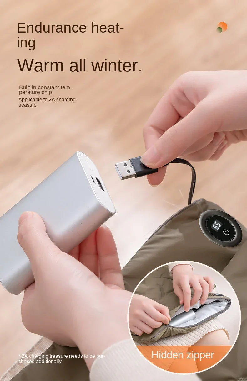 VärmePuff™ – USB Dunvärmedyna med Justerbar Temperatur