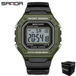 LED sportklocka herr – rektangulär digital display