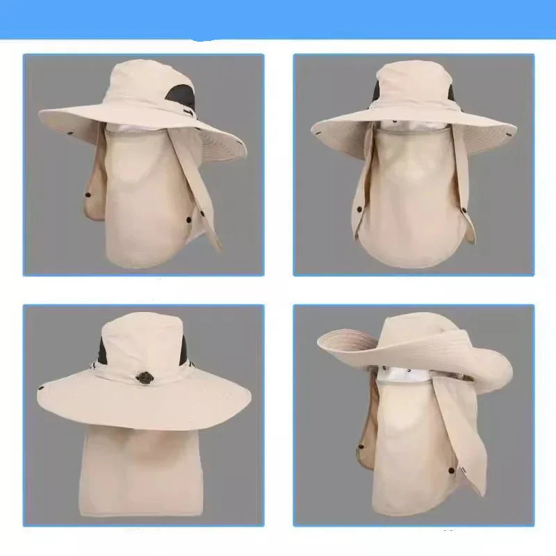 Solhatt med andningsbart tyg – hopfällbar friluftshatt för vandring & fiske