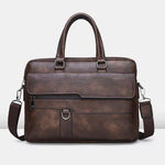 Herrportfölj i läder – business handväska för laptop & dokument