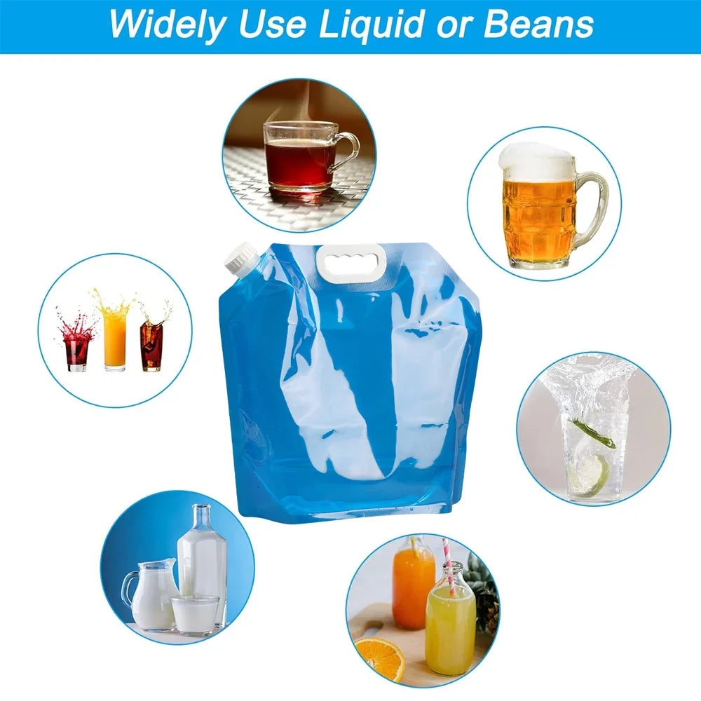 Hopfällbar vattenpåse – campingdunk för vattenförvaring 5–10 liter