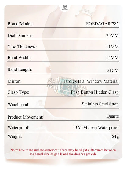 Klocka Karolina (damklocka i stål med kalender & vattenskydd)