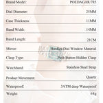 Klocka Karolina (damklocka i stål med kalender & vattenskydd)