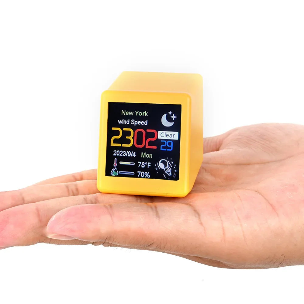 Smart väderstation med WiFi – temperatur, luftfuktighet & klocka