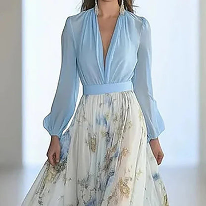 BlomKlänning™ – Elegant Boho Klänning med V-Ringning