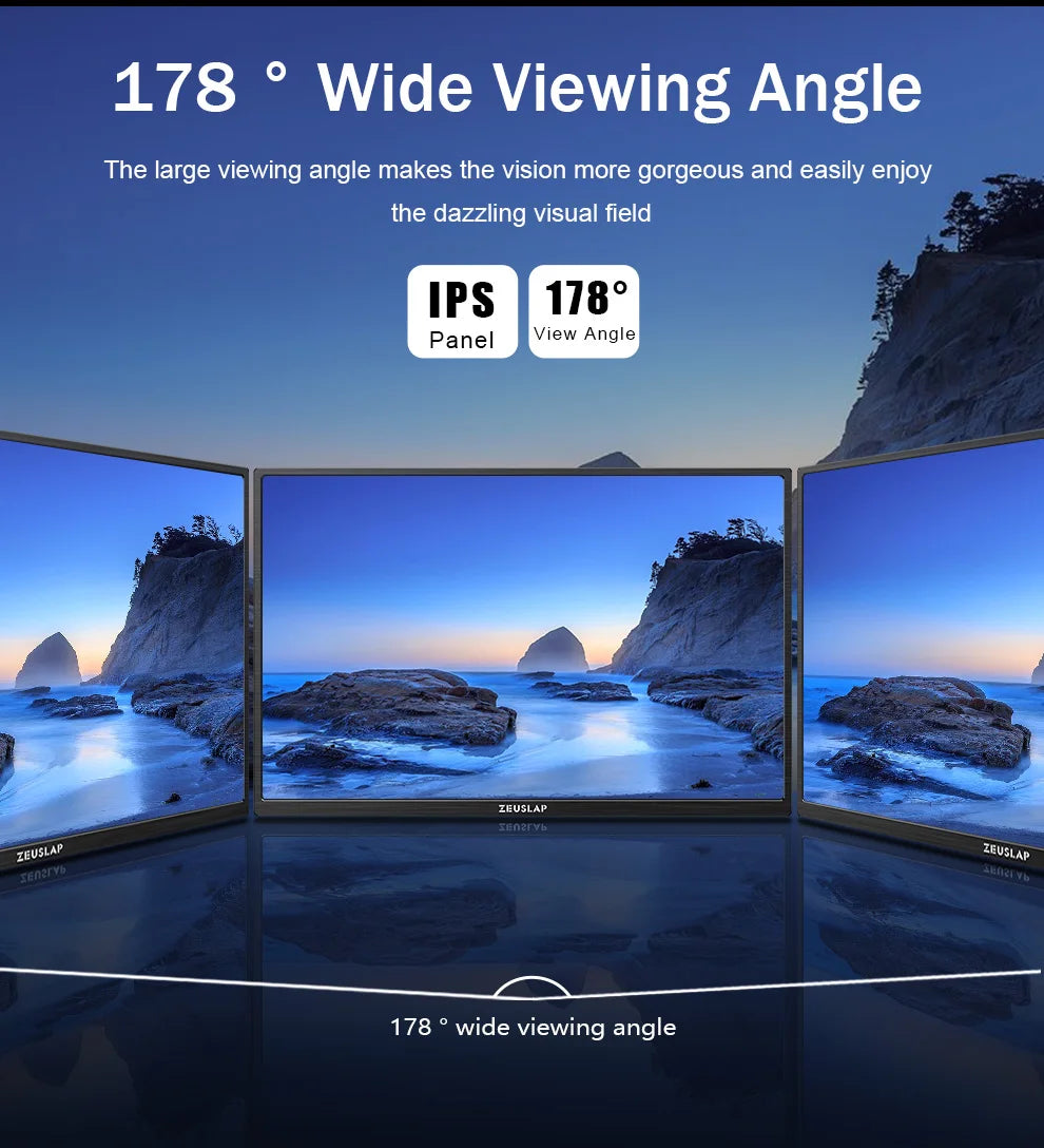 Extern bärbar enkel skärm till dator, spelkonsol, mobil eller laptop