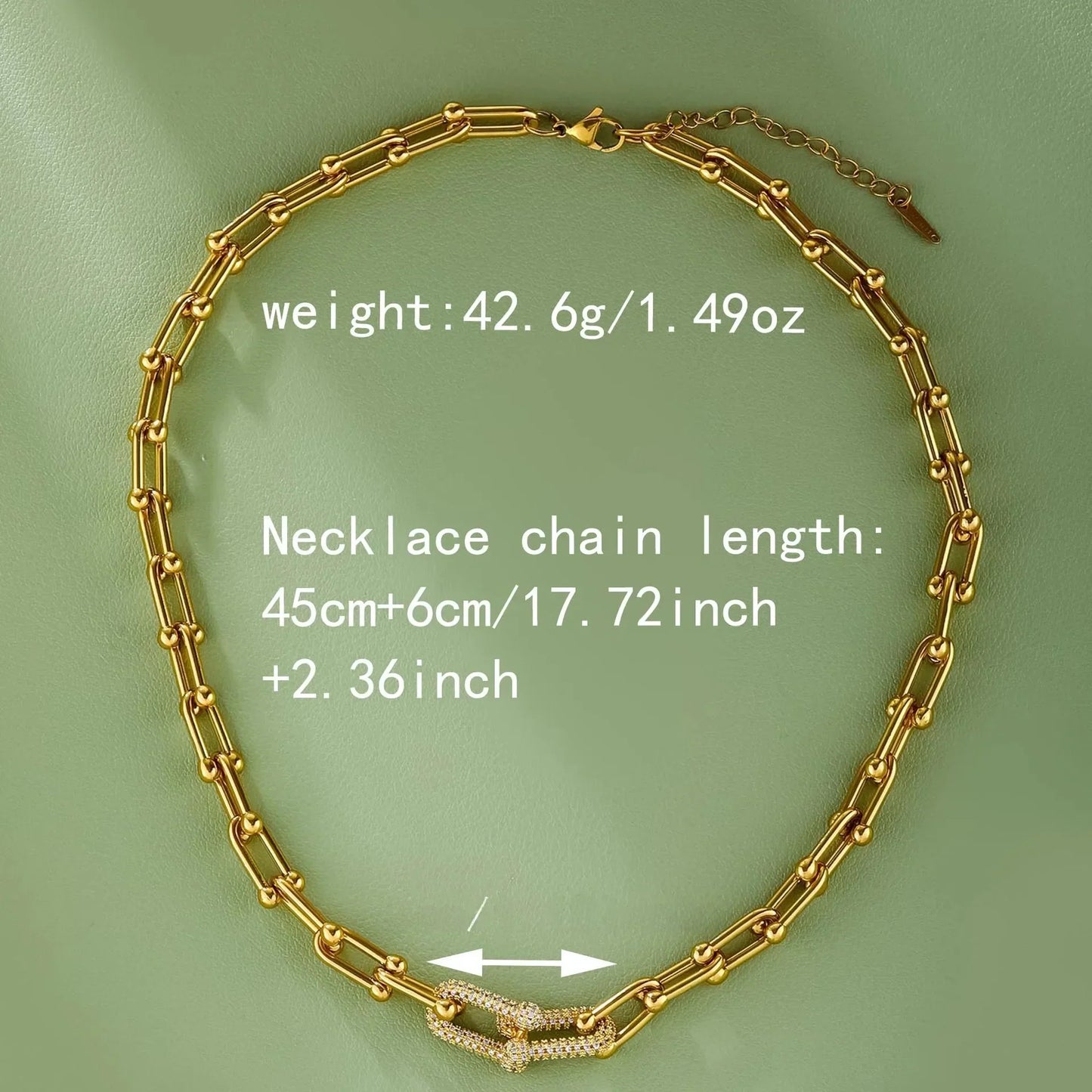 Kedjehalsband med låsdetalj – chunky modehalsband