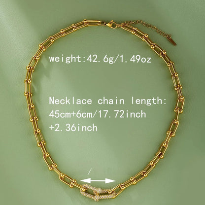 Kedjehalsband med låsdetalj – chunky modehalsband