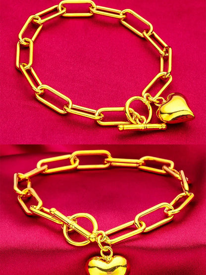 Guldkärleksarmband dam – 24K äkta guld smycke