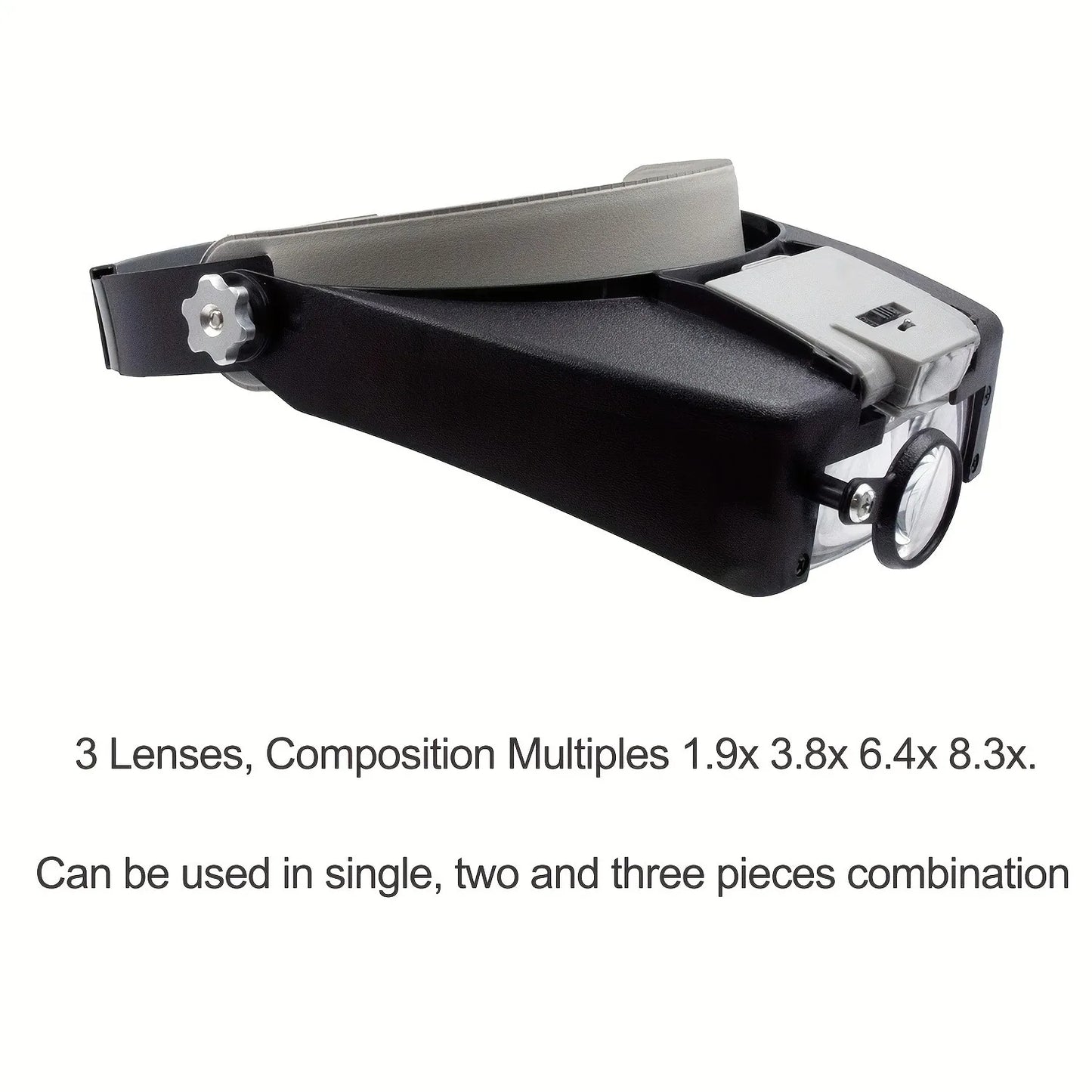 LED förstoringsglas glasögon – 10X justerbar loupe för hobby & reparation