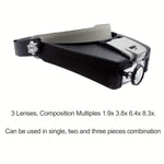 LED förstoringsglas glasögon – 10X justerbar loupe för hobby & reparation