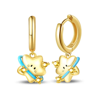 Eleganta örhängen – hoops med stjärnor, månar & pärlor