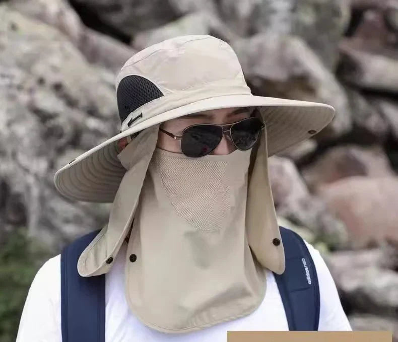 Hengittävästä kankaasta valmistettu aurinkohattu – kokoontaitettava ulkohattu vaellukseen ja kalastukseen