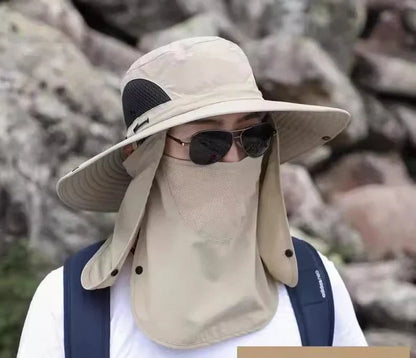 Solhatt med andningsbart tyg – hopfällbar friluftshatt för vandring & fiske