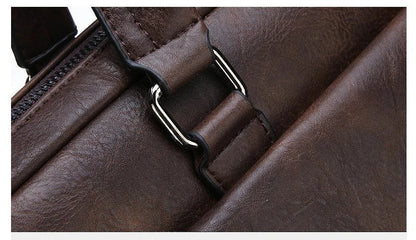 Herrportfölj i läder – business handväska för laptop & dokument