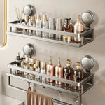 Kylpyhuoneen kulmahylly imukupilla – ilman porausta