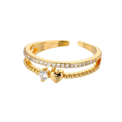 Tvistad ring dam – öppen ring i rostfritt stål med zirkon